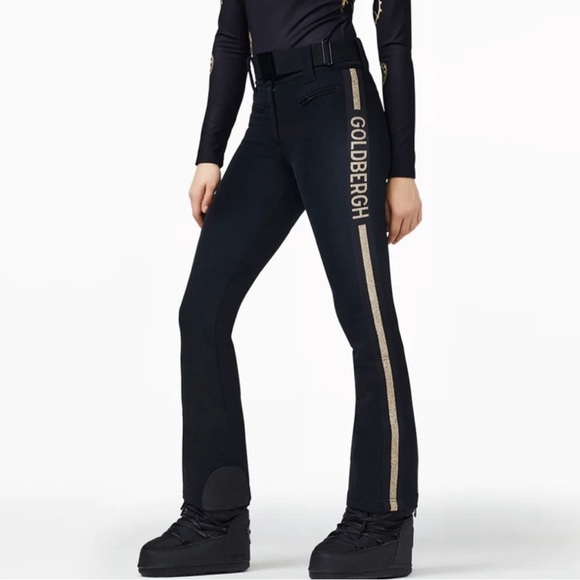 Goldbergh Cher Ski Pant in Black and Gold, US Size 4 NWT - Picture 5 of 8